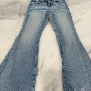 BKE Youth Bootcut Jeans Girls Size 8 Distressed Light Wash Denim